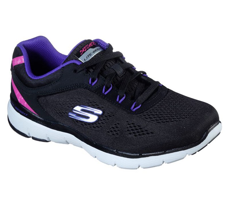 Skechers Flex Appeal 3.0 - Steady - Womens Sneakers Black/Purple [AU-MD5391]